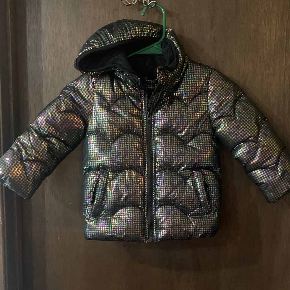 London Fog Rainbow Metallic iridescent Patterned Jacket